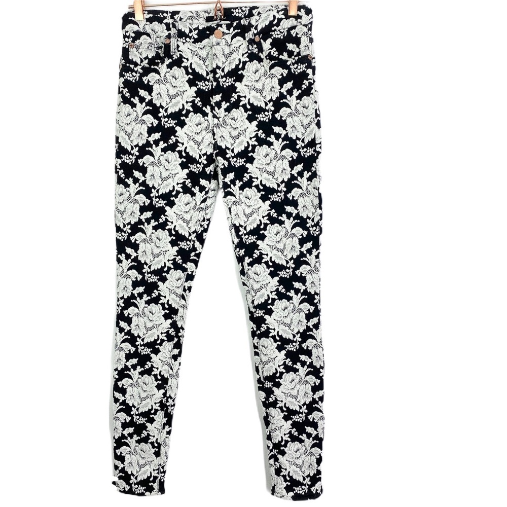 7 For All Mankind Floral Lace Skinny Pants Size 29